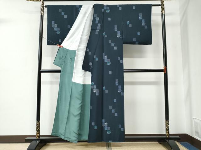 平和屋着物●上質な小紋　色紙吉祥文　金彩　正絹　逸品　CABE2265yc