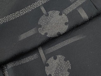 平和屋着物●上質な小紋　格子　雪輪文　ロング丈　正絹　逸品　CABE2270yc