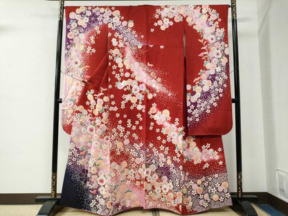 平和屋着物●豪華振袖　作家物　辻が花　暈し染め　金通し地　正絹　逸品　CABE2271yc