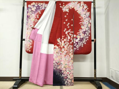 平和屋着物●豪華振袖　作家物　辻が花　暈し染め　金通し地　正絹　逸品　CABE2271yc