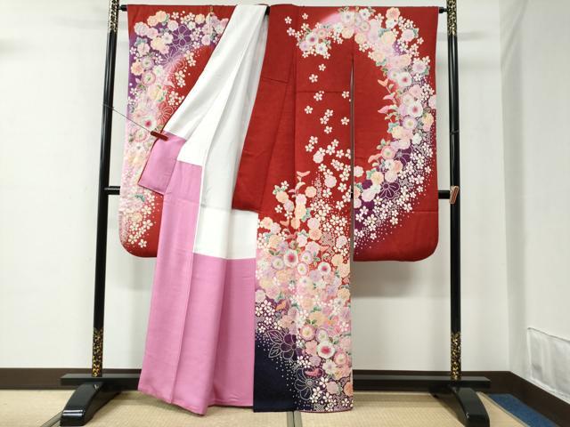 平和屋着物●豪華振袖　作家物　辻が花　暈し染め　金通し地　正絹　逸品　CABE2271yc