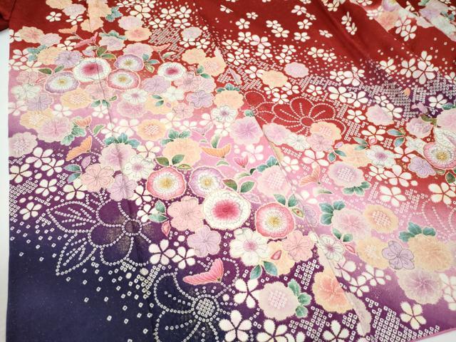 平和屋着物●豪華振袖　作家物　辻が花　暈し染め　金通し地　正絹　逸品　CABE2271yc