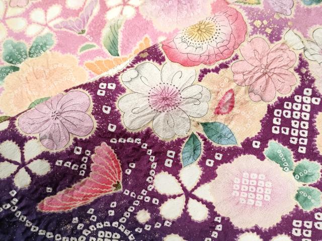 平和屋着物●豪華振袖　作家物　辻が花　暈し染め　金通し地　正絹　逸品　CABE2271yc