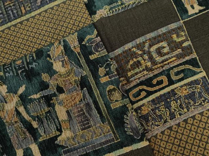 平和屋着物●上質な小紋　変わり市松エジプト壁画文様　ロング丈　正絹　逸品　CABE2276yc