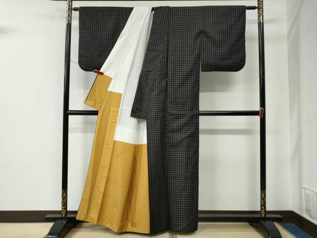 平和屋着物●本場大島紬　十字絣　正絹　逸品　CABE2279yc