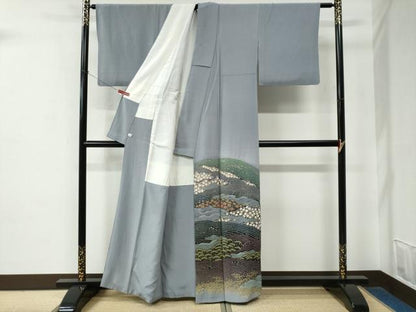 平和屋着物●十日町　名門　滝泰謹製　色留袖　刺繍　松竹梅花文　暈し染め　正絹　逸品　CABE2280yc