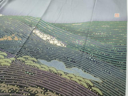 平和屋着物●十日町　名門　滝泰謹製　色留袖　刺繍　松竹梅花文　暈し染め　正絹　逸品　CABE2280yc