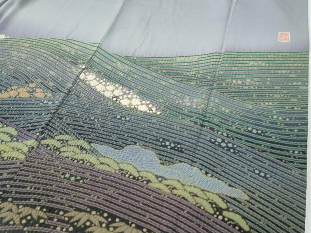 平和屋着物●十日町　名門　滝泰謹製　色留袖　刺繍　松竹梅花文　暈し染め　正絹　逸品　CABE2280yc