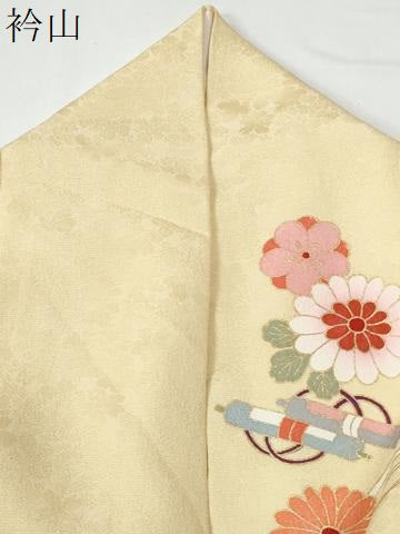 平和屋着物●訪問着　駒刺繍　宝尽くし松竹梅花文　金彩　正絹　逸品　CABE2282yc