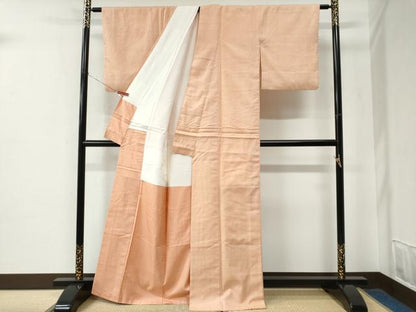 平和屋着物●本場結城紬　重要無形文化財　色無地　一斤染色　正絹　逸品　CABE2283yc