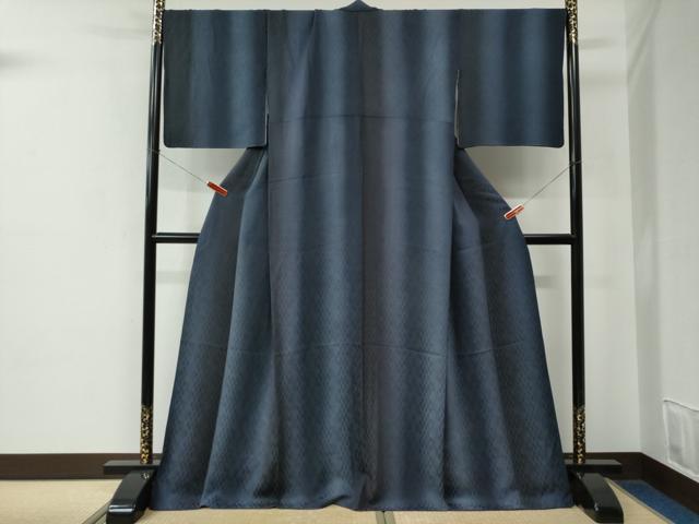 平和屋着物●上質な小紋　矢羽間道地紋　暈し染め　さが美扱い　ロング丈　正絹　逸品　CABE2286yc
