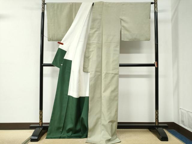 平和屋着物●本塩沢　横段文　さが美扱い　ロング丈　正絹　逸品　CABE2290yc