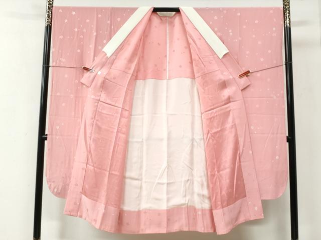 平和屋着物●振袖用長襦袢　無双仕立て　舞桜文　鈴乃屋扱い　正絹　逸品　CABE2293yc