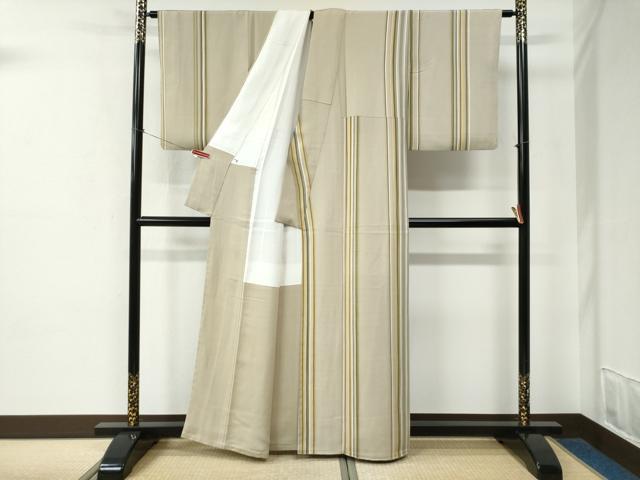 平和屋着物●上質な小紋　縞　正絹　逸品　CABE2294yc