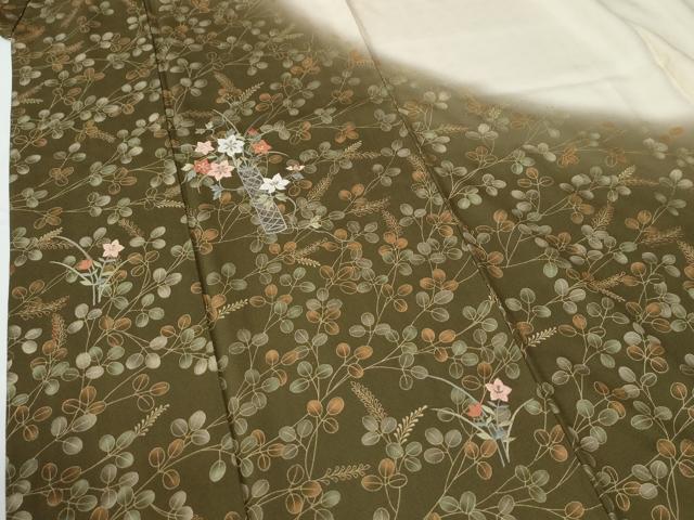 平和屋着物●訪問着　刺繍　萩花籠文　暈し染め　金彩　正絹　逸品　CABE2300yc
