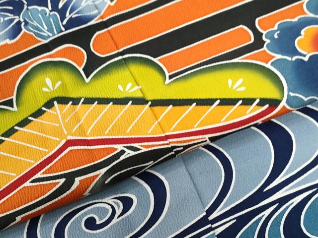 平和屋着物●豪華振袖　紅型　松竹梅花文　正絹　逸品　CABE2301yc