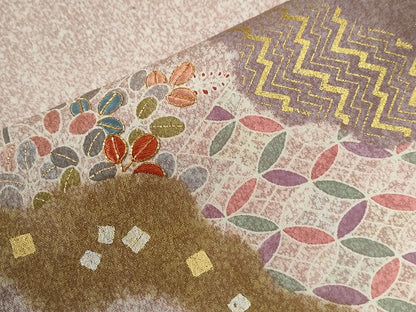 平和屋着物●京友禅の第一人者　松井青々　訪問着　駒刺繍　道長吉祥草花文　金彩　正絹　逸品　CABE2305yc