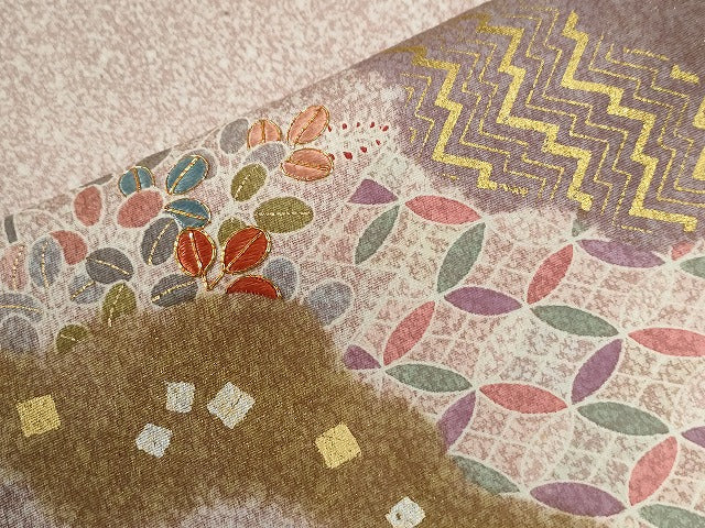平和屋着物●京友禅の第一人者　松井青々　訪問着　駒刺繍　道長吉祥草花文　金彩　正絹　逸品　CABE2305yc