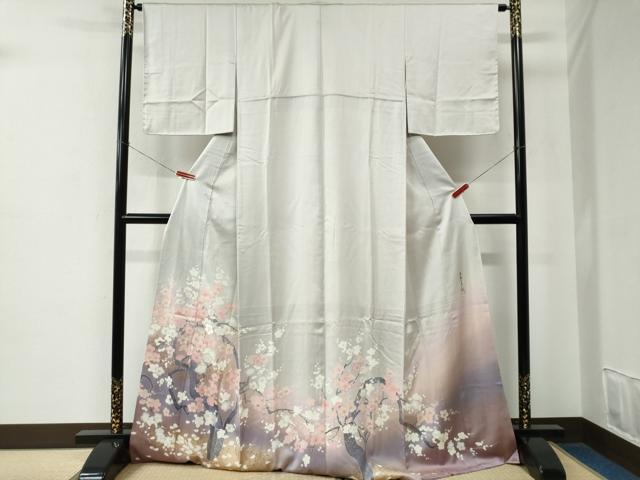 平和屋着物●大正の浮世絵師　竹久夢二　夢二ロマン　色留袖　駒刺繍　王春吉報　暈し染め　金彩　ロング丈　正絹　逸品　CABE2308yc