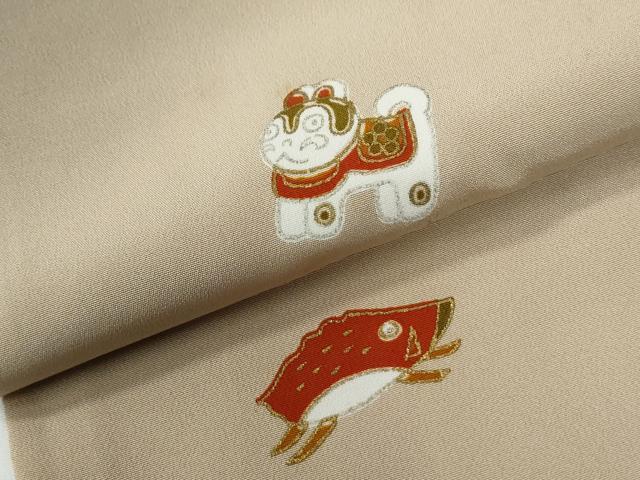 平和屋着物●上質な小紋　干支　金彩　正絹　逸品　CABE2310yc