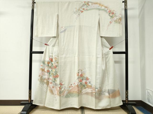 平和屋着物●訪問着　吉祥花唐草文　暈し染め　金彩　正絹　逸品　CABE2337yc