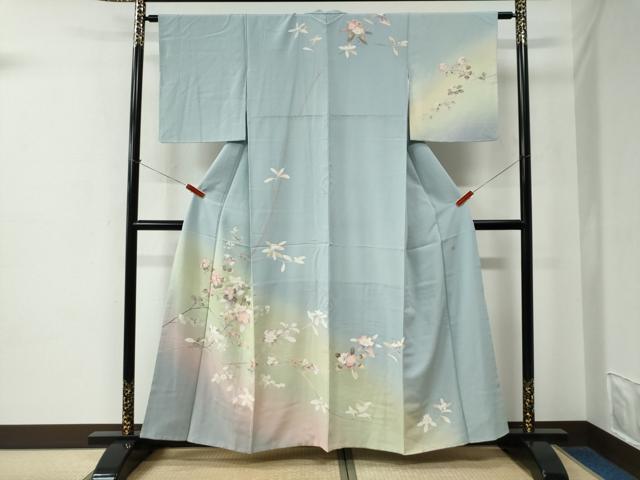 平和屋着物●訪問着　友禅　作家物　枝花文　暈し染め　小田急百貨店扱い　正絹　逸品　CABE2340yc