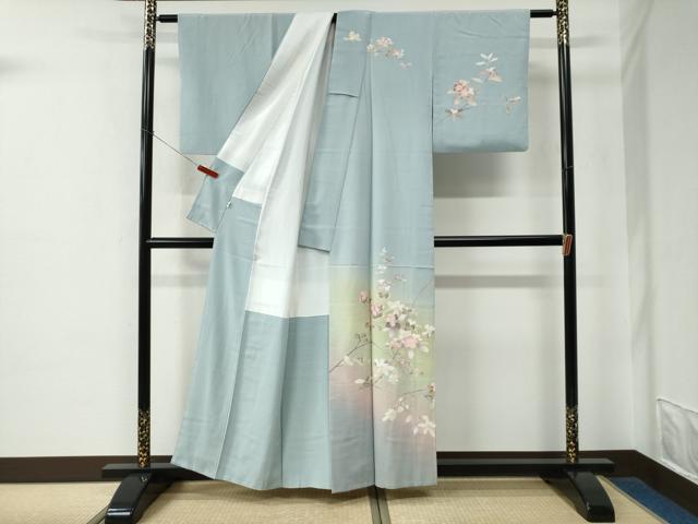平和屋着物●訪問着　友禅　作家物　枝花文　暈し染め　小田急百貨店扱い　正絹　逸品　CABE2340yc