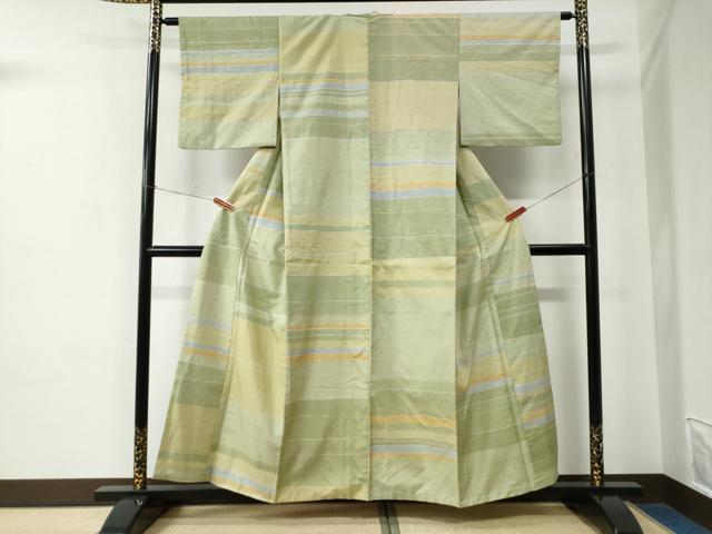 平和屋着物●上質な紬　縞　正絹　逸品　CABE2346yc