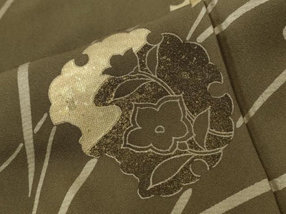 平和屋着物●訪問着　竹屋町刺繍　雪輪鶴南天花文　金彩　正絹　逸品　CABE2348yc