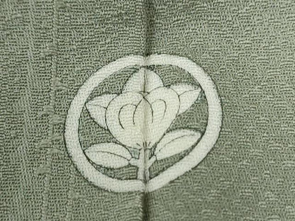 平和屋着物●上質な色無地　枝葉文　柳茶色　正絹　逸品　CABE2354yc