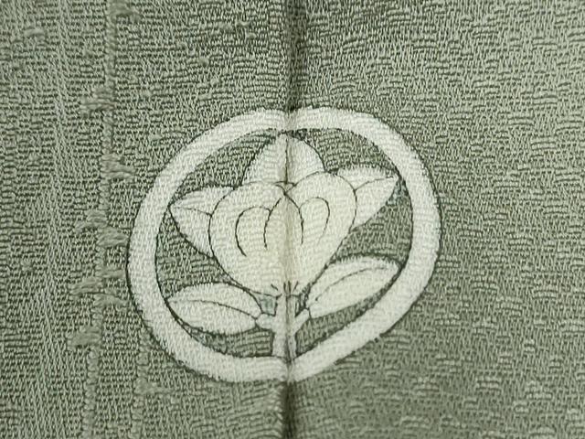 平和屋着物●上質な色無地　枝葉文　柳茶色　正絹　逸品　CABE2354yc