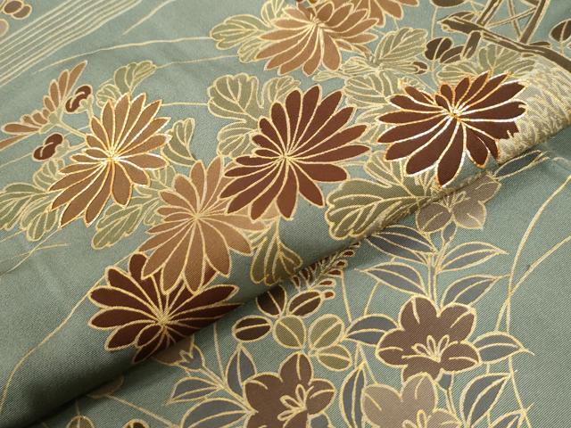 平和屋着物●訪問着　駒刺繍　雲取り松竹梅草花文　金彩　正絹　逸品　CABE2355yc
