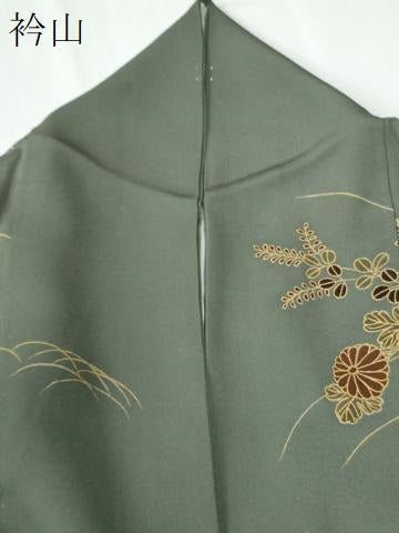 平和屋着物●訪問着　駒刺繍　雲取り松竹梅草花文　金彩　正絹　逸品　CABE2355yc