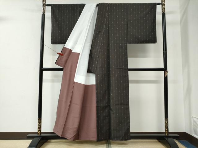 平和屋着物●上質な紬　吉祥間道　正絹　逸品　未使用　CABE2356yc