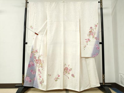 平和屋着物●豪華振袖　毬舞桜文　ラメ糸　暈し染め　金彩　正絹　逸品　CABE2360yc