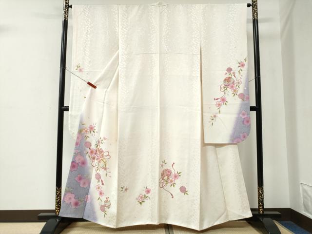 平和屋着物●豪華振袖　毬舞桜文　ラメ糸　暈し染め　金彩　正絹　逸品　CABE2360yc
