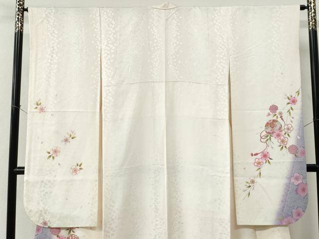 平和屋着物●豪華振袖　毬舞桜文　ラメ糸　暈し染め　金彩　正絹　逸品　CABE2360yc