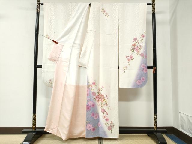 平和屋着物●豪華振袖　毬舞桜文　ラメ糸　暈し染め　金彩　正絹　逸品　CABE2360yc