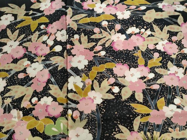 平和屋着物●豪華黒留袖　友禅　作家物　飛鶴松竹梅　正絹　逸品　CABE2361yc