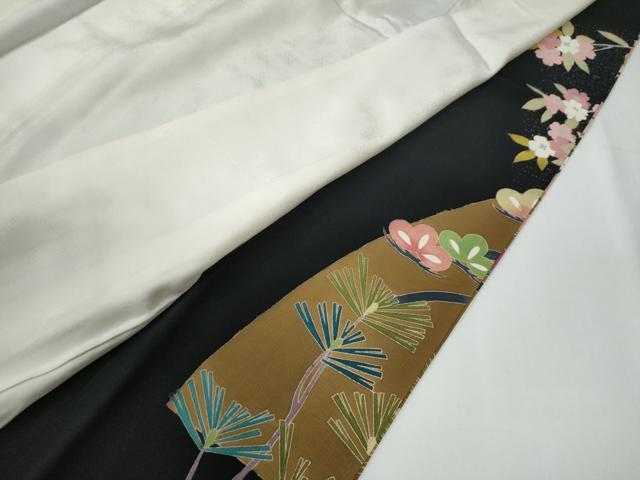 平和屋着物●豪華黒留袖　友禅　作家物　飛鶴松竹梅　正絹　逸品　CABE2361yc
