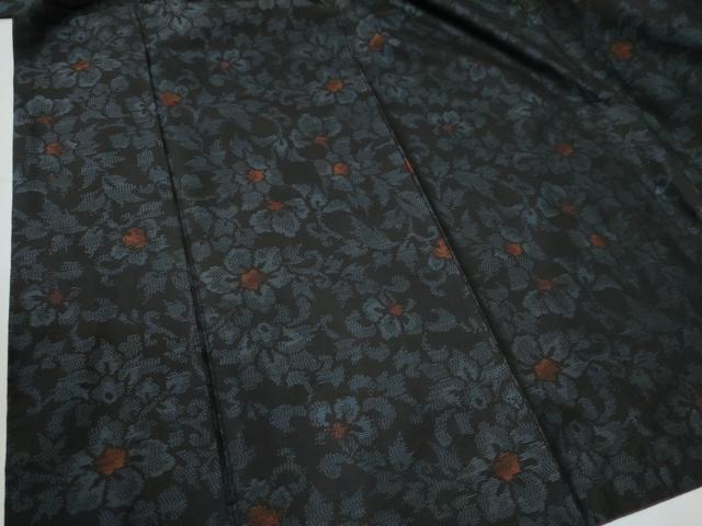平和屋着物●本場大島紬　花唐草文　正絹　逸品　CABE2364yc