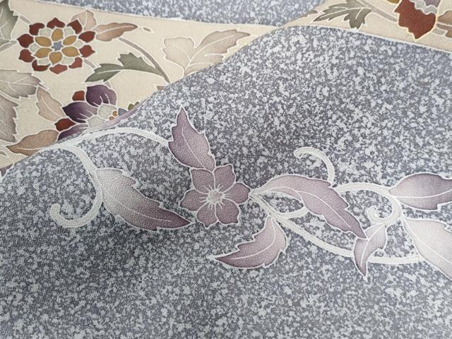 平和屋着物●銀座越後屋　訪問着　更紗花唐草文　たたき染め　金彩　正絹　逸品　CABE2366yc