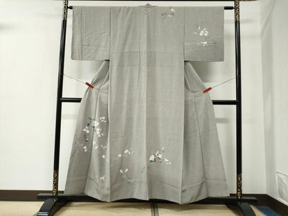 平和屋着物●京加賀友禅　百貫達雄　訪問着　枝花文　正絹　逸品　CABE2373yc