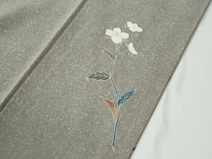 平和屋着物●京加賀友禅　百貫達雄　訪問着　枝花文　正絹　逸品　CABE2373yc