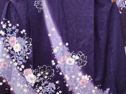 平和屋着物●豪華振袖　牡丹花文　暈し染め　金銀彩　正絹　逸品　CABE2379yc