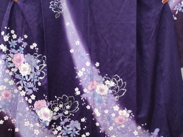 平和屋着物●豪華振袖　牡丹花文　暈し染め　金銀彩　正絹　逸品　CABE2379yc