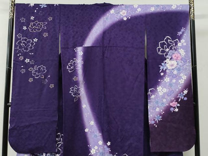 平和屋着物●豪華振袖　牡丹花文　暈し染め　金銀彩　正絹　逸品　CABE2379yc