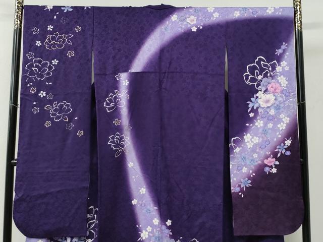 平和屋着物●豪華振袖　牡丹花文　暈し染め　金銀彩　正絹　逸品　CABE2379yc