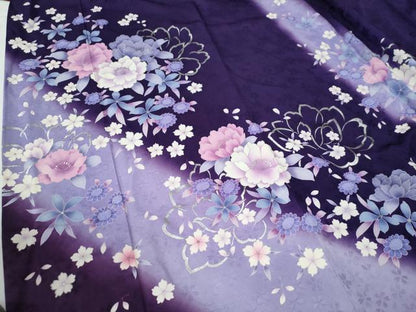 平和屋着物●豪華振袖　牡丹花文　暈し染め　金銀彩　正絹　逸品　CABE2379yc