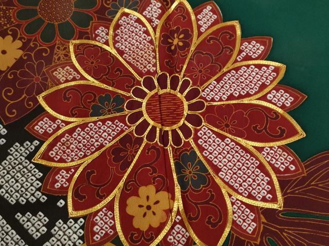 平和屋着物●豪華振袖　駒刺繍　網目鹿の子花唐草文　正絹　逸品　CABE2383yc